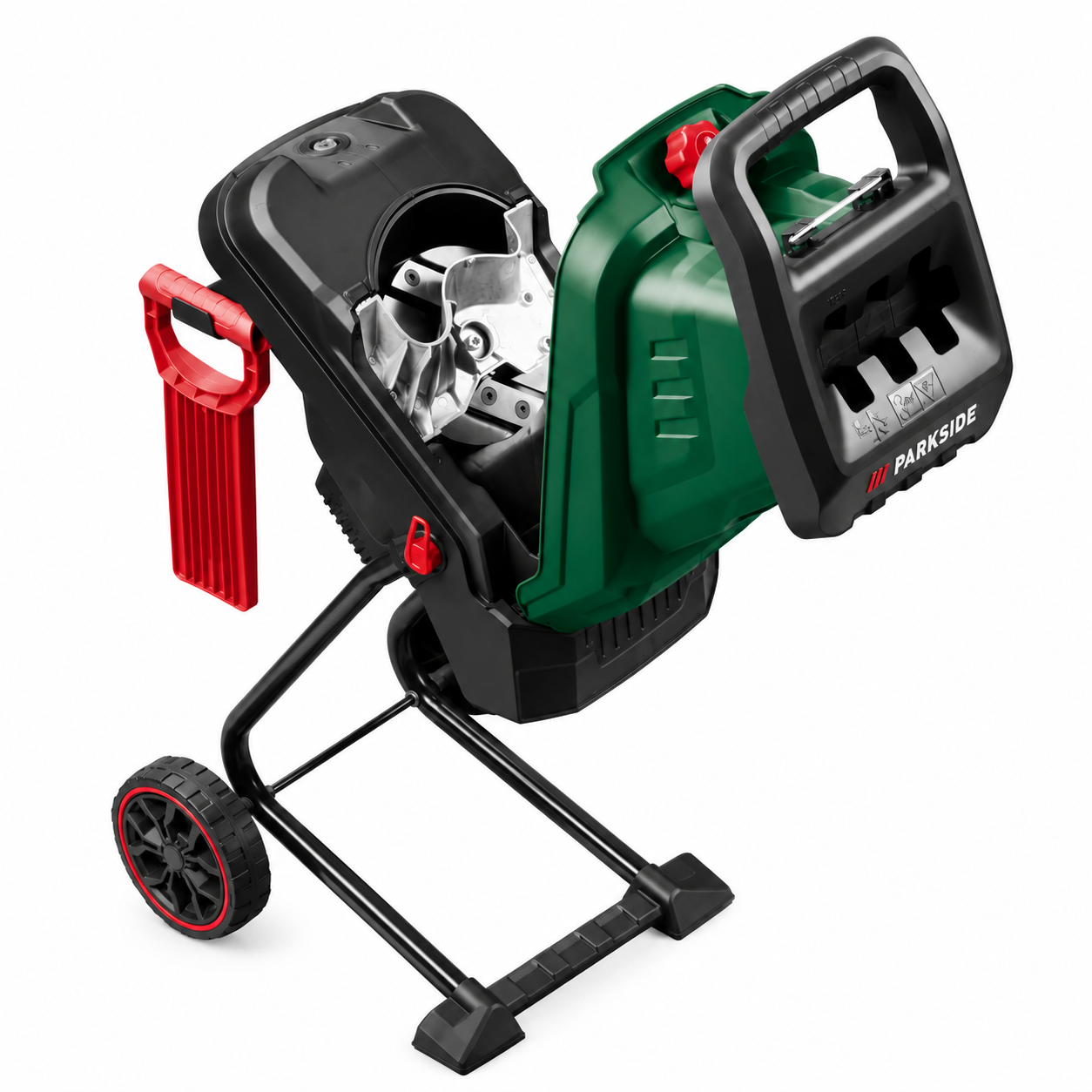 Steflio elektrischer Gartenhäcksler mit Messern, 2400 W, 40-Liter-Behälter Ansicht