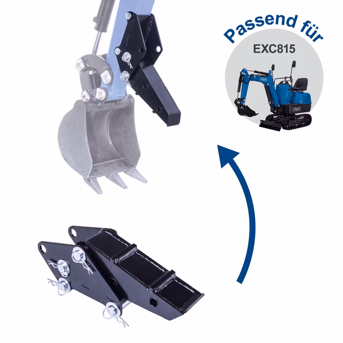 Scheppach Benzin-Mini-Bagger EXC815 XXL Set 8,5 PS 2330mm Grabweite Kettenantrieb Ansicht