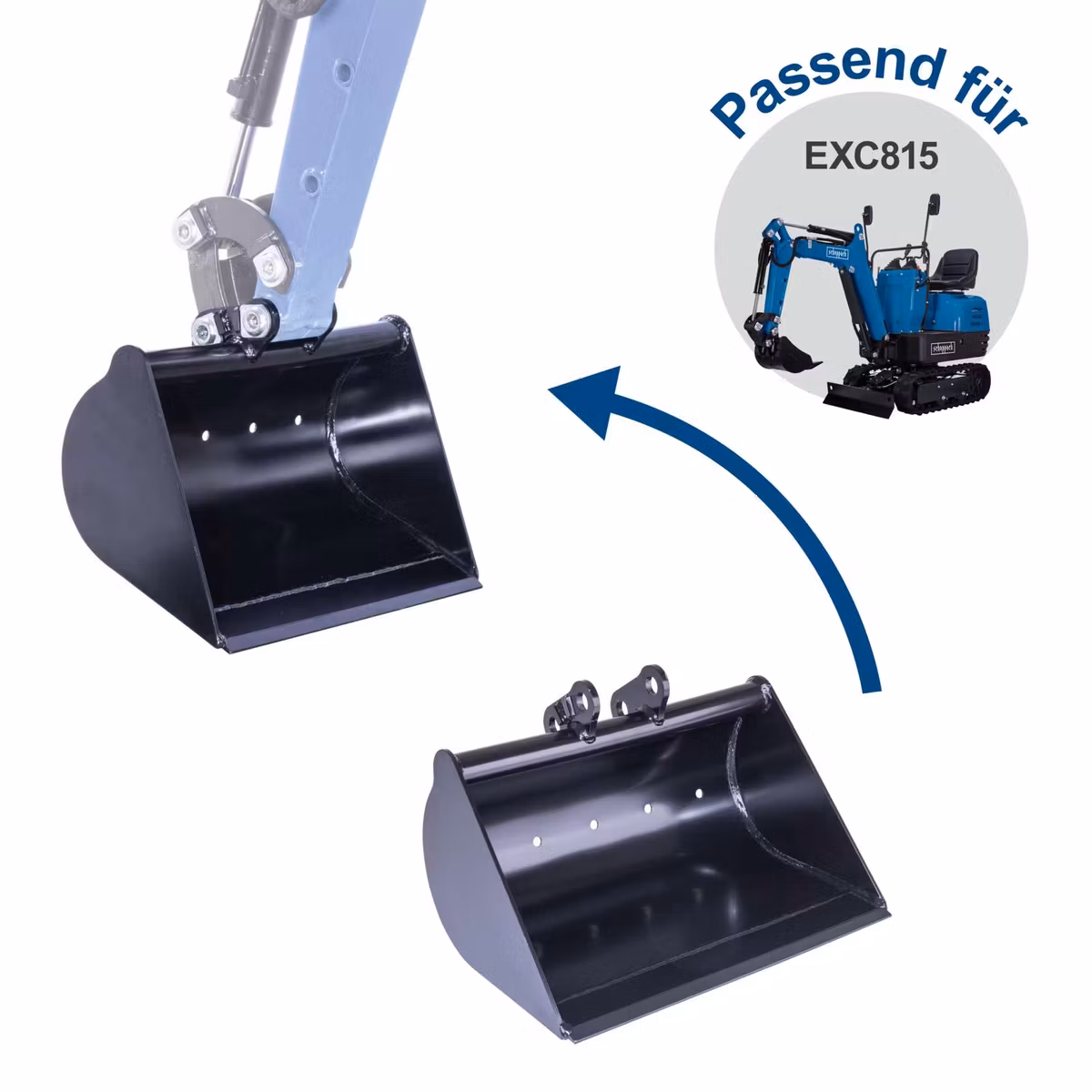 Scheppach Benzin-Mini-Bagger EXC815 XXL Set 8,5 PS 2330mm Grabweite Kettenantrieb Ansicht