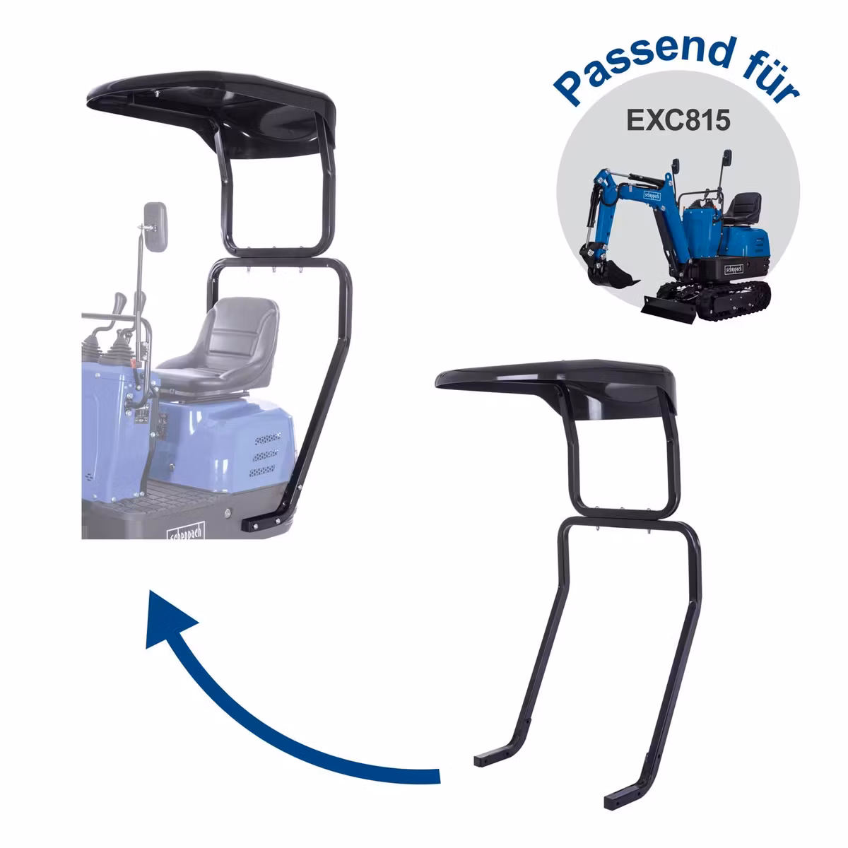 Scheppach Benzin-Mini-Bagger EXC815 XXL Set 8,5 PS 2330mm Grabweite Kettenantrieb Ansicht