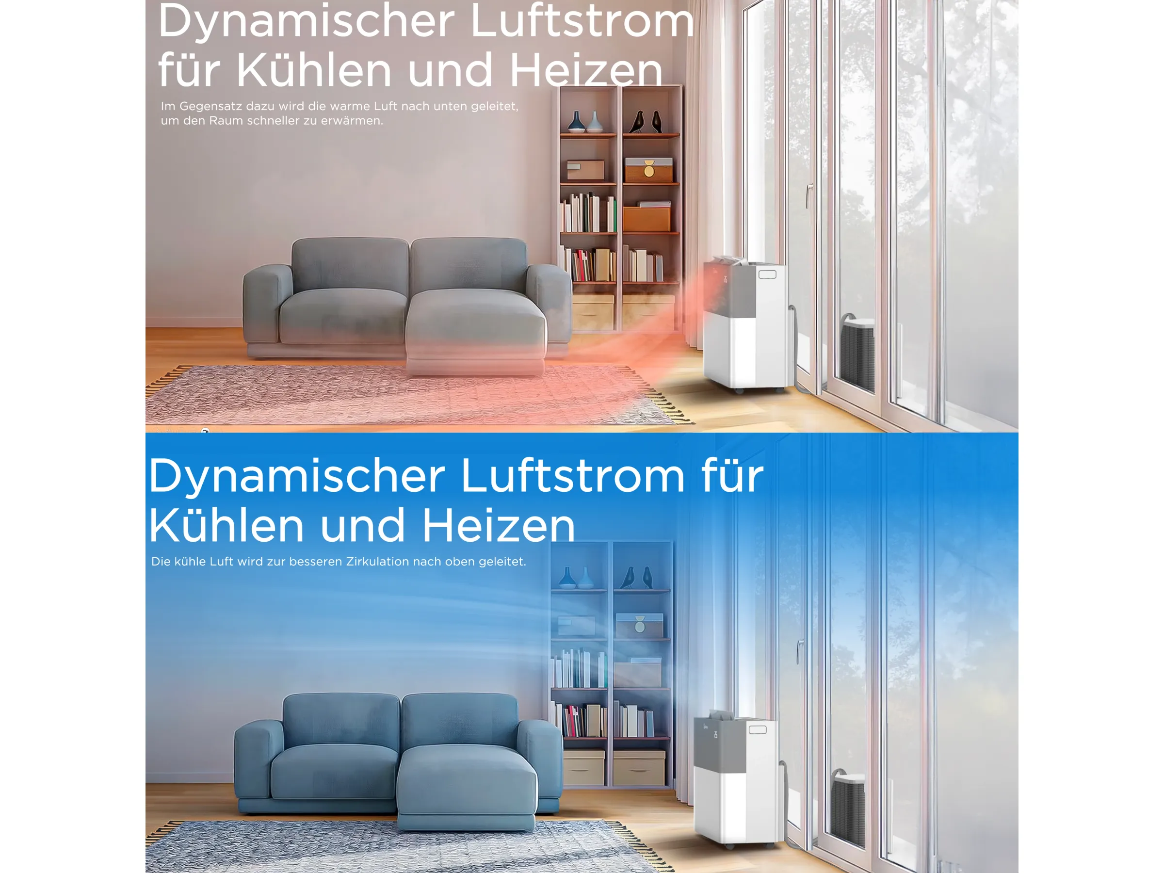 Midea Portasplit Mobiles Split-Klimagerät Inverter 12000 BTU Weiß Ansicht