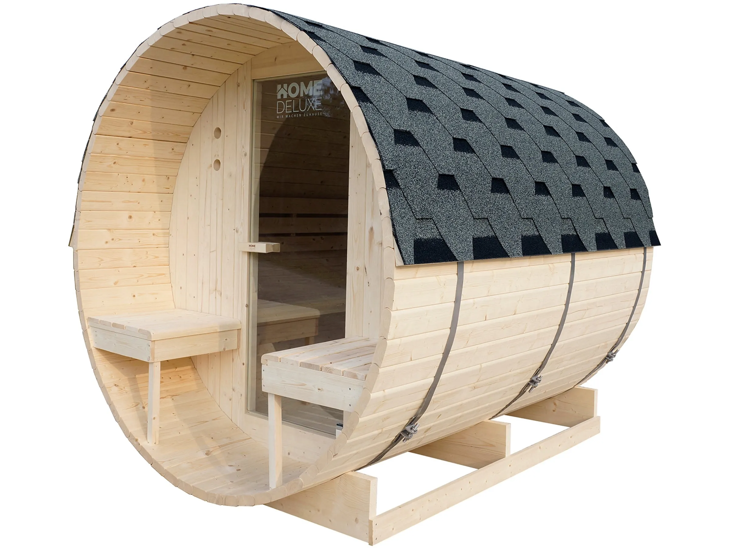 Home Deluxe Fasssauna Lahti Deluxe L mit 8 kW Ofen für 4 Personen